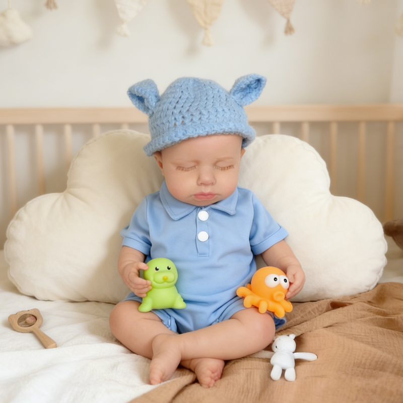 16/18Inch Emma Cute Sleeping Reborn Doll, Real Touch Newborn Toy, Gift & Collectible Doll