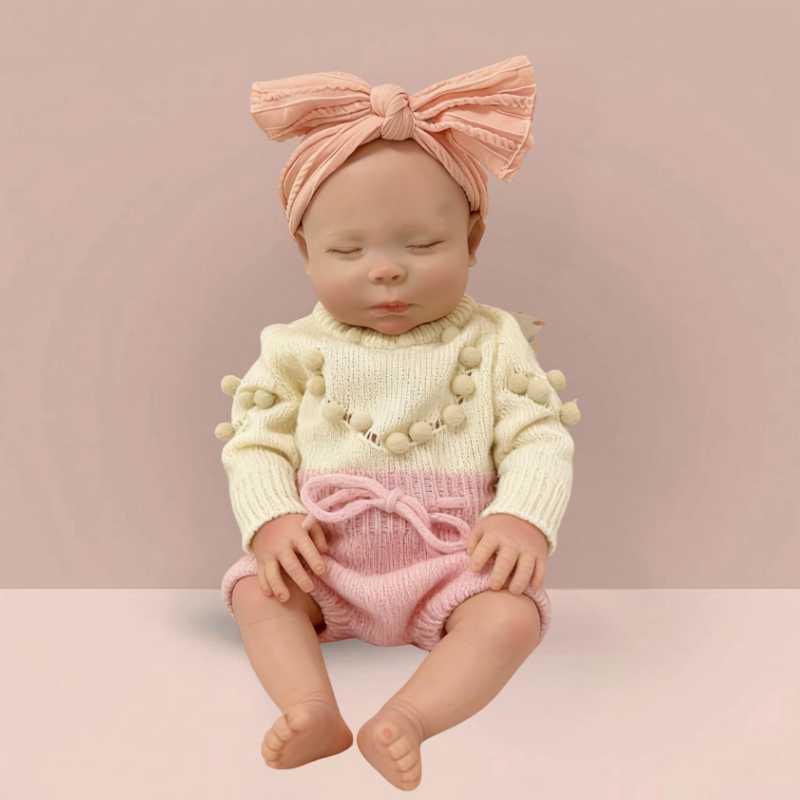 18Inch Lifelike Reborn Baby Doll Mia - Soft Vinyl Realistic Newborn Soothing Sleep Companion for Kids & Collectors