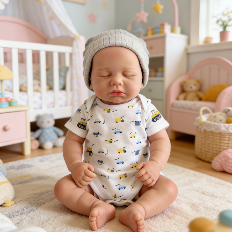 18inch Zanz Cute Sleeping Reborn Doll, Real Touch Newborn Toy, Gift & Collectible Doll