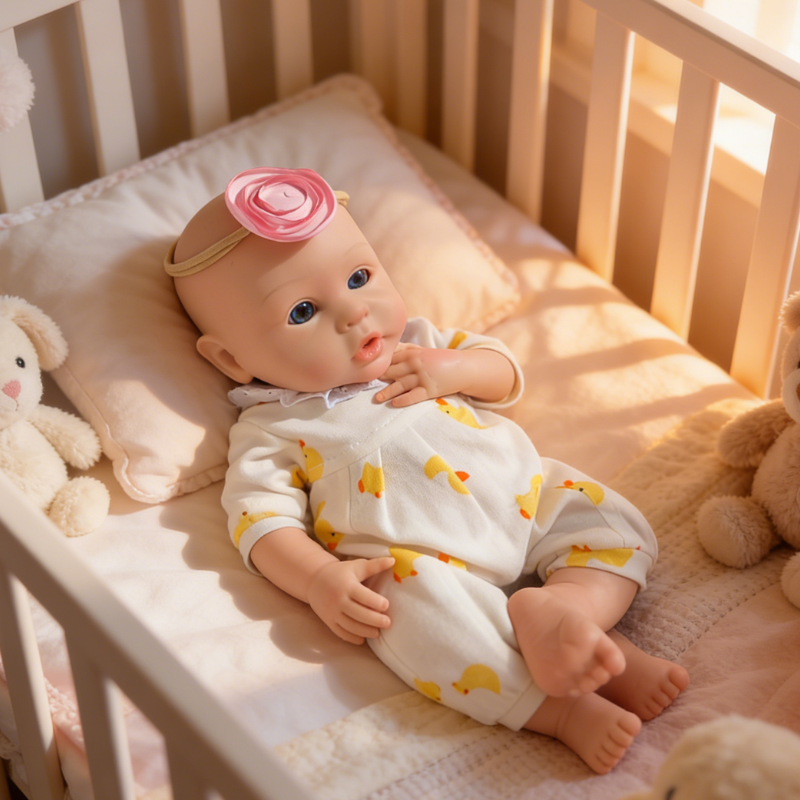 16inch Honey Cute Sleeping Reborn Doll, Real Touch Newborn Toy, Gift & Collectible Doll