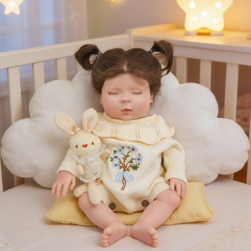 Puff Cute Sleeping Reborn Doll, Real Touch Newborn Toy, Gift & Collectible Doll