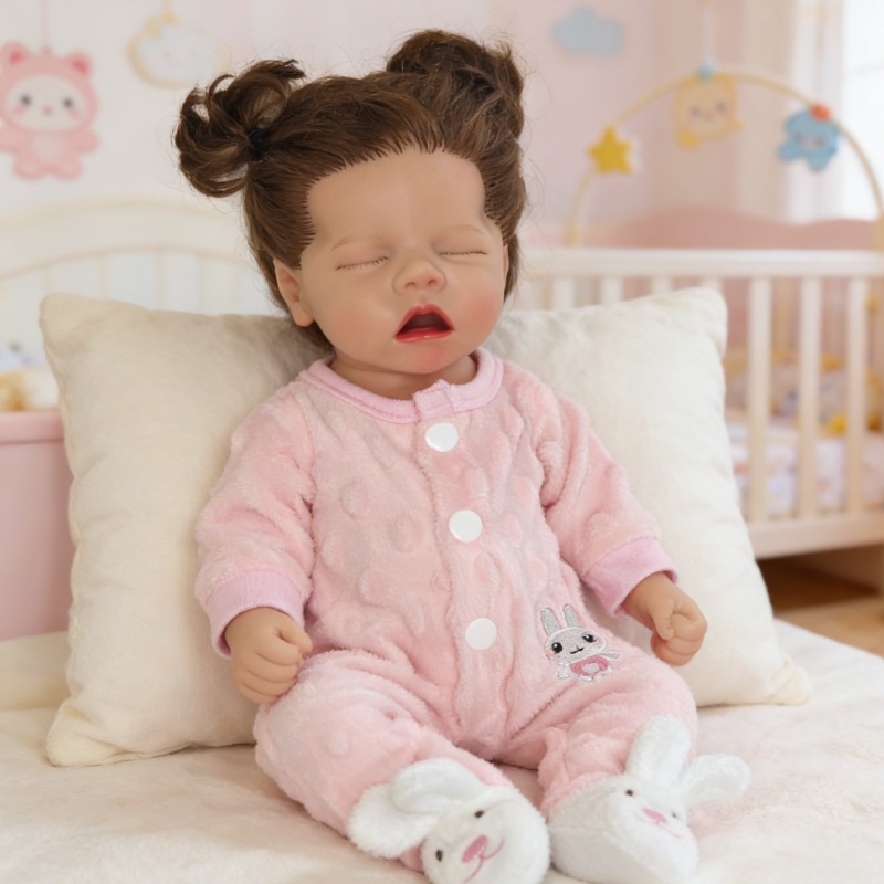 16inch Noi Realistic Reborn Baby Doll, Lifelike Skin Sleeping Style, Soothing Companion Doll