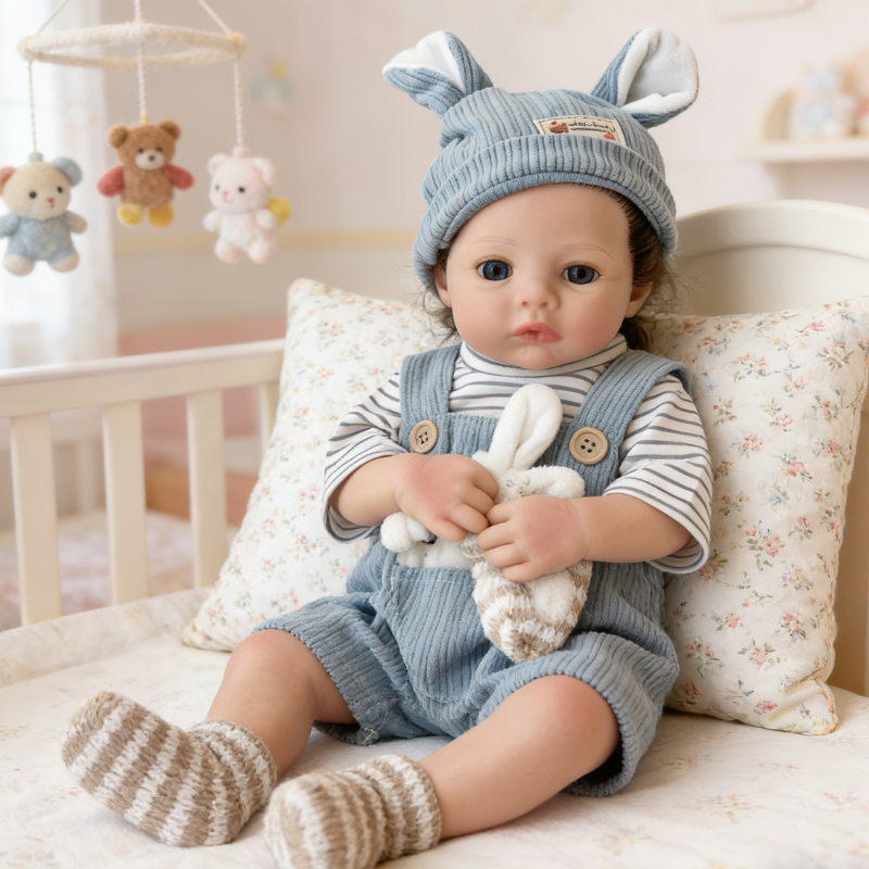18inch Ann Realistic Reborn Baby Doll, Lifelike Soft Skin Sleeping Baby, Soothing Companion Doll for Kids