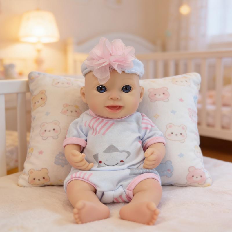 13Inch Thea Cute Sleeping Reborn Doll, Real Touch Newborn Toy, Gift & Collectible Doll