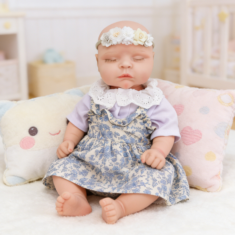 18inch Poppy Cute Sleeping Reborn Doll, Real Touch Newborn Toy, Gift & Collectible Doll