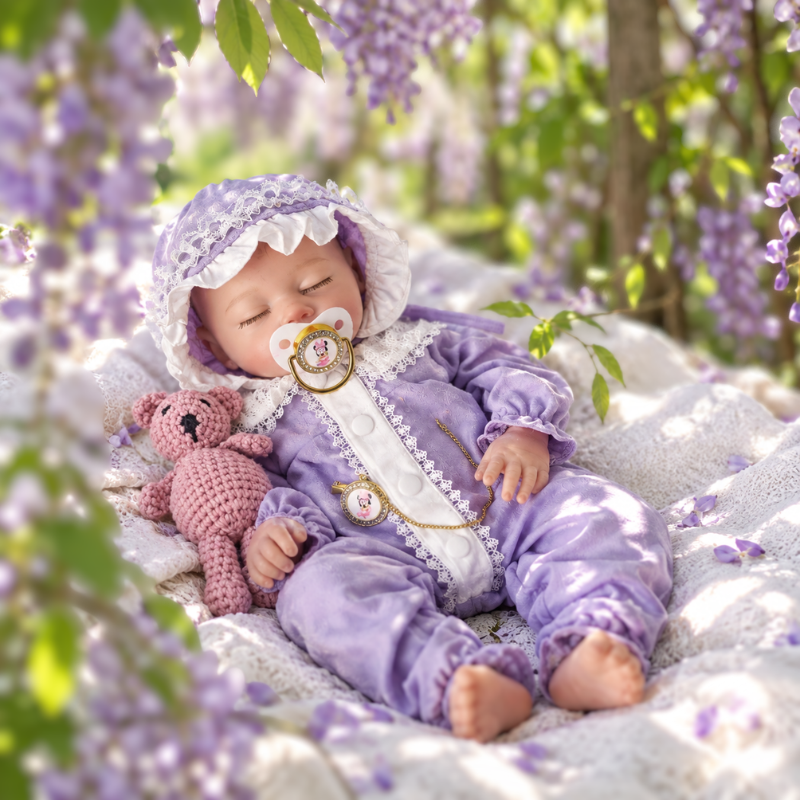 13inch Ella Realistic Reborn Baby Doll, Lifelike Silicone Skin Sleeping Infant, Cozy Soothing Companion Toy for Kids & Collectors