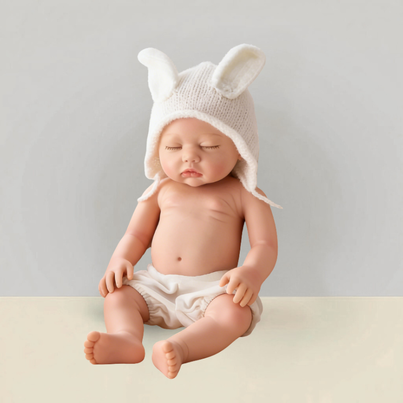 13Inch Ella Realistic Reborn Baby Doll, Lifelike Skin Sleeping Infant, Cozy Soothing Companion Toy for Kids & Collectors