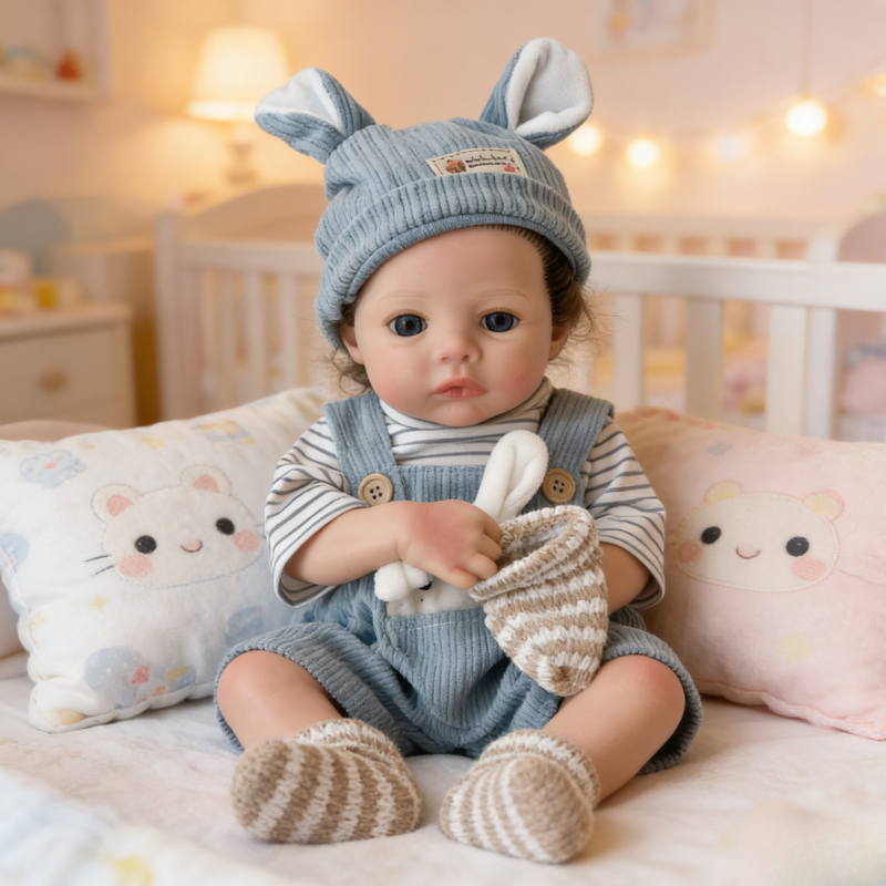 18inch Ann Realistic Reborn Baby Doll, Lifelike Soft Skin Sleeping Baby, Soothing Companion Doll for Kids