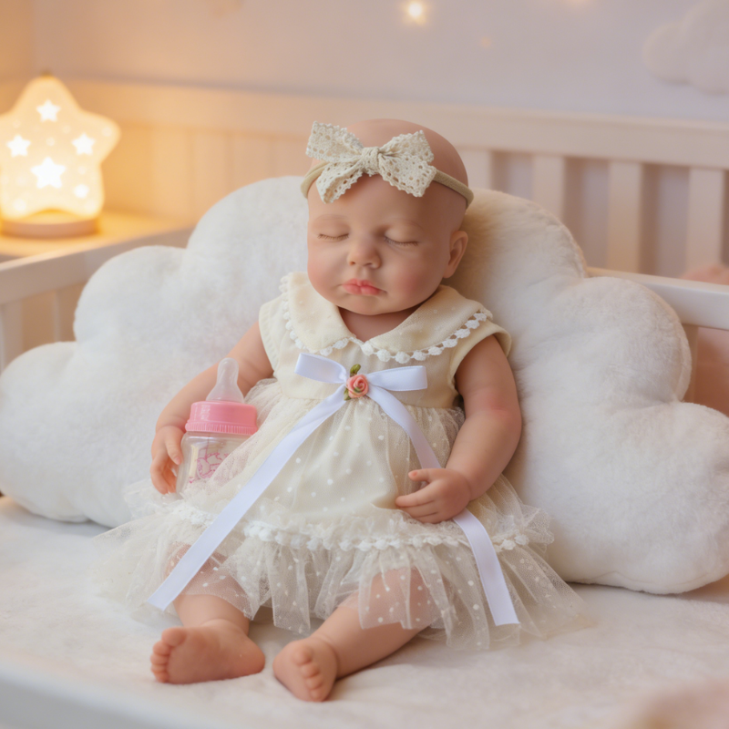 18inch Nini Cute Sleeping Reborn Doll, Real Touch Newborn Toy, Gift & Collectible Doll