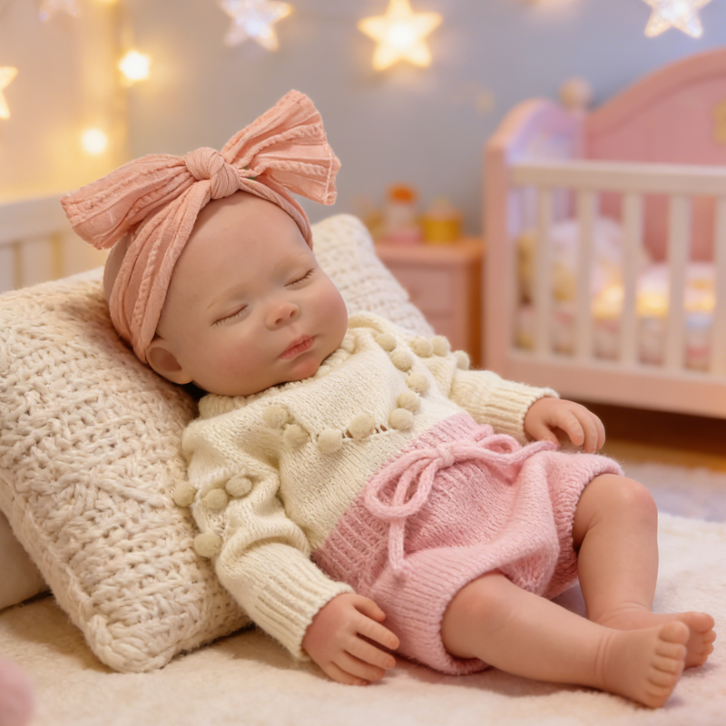 18Inch Lifelike Reborn Baby Doll Mia - Soft Vinyl Realistic Newborn Soothing Sleep Companion for Kids & Collectors