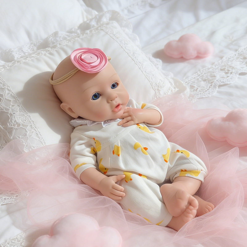 16inch Honey Cute Sleeping Reborn Doll, Real Touch Newborn Toy, Gift & Collectible Doll