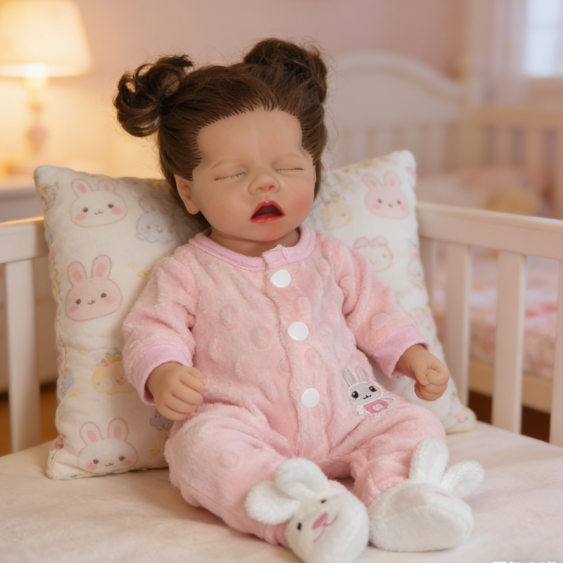 16inch Noi Realistic Reborn Baby Doll, Lifelike Skin Sleeping Style, Soothing Companion Doll