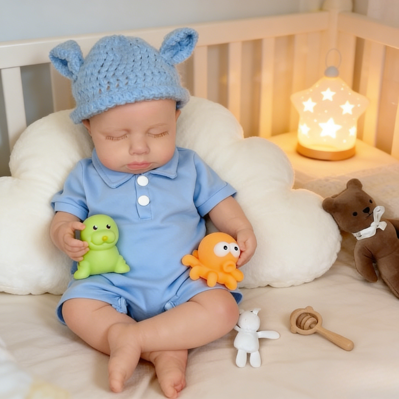 16/18Inch Emma Cute Sleeping Reborn Doll, Real Touch Newborn Toy, Gift & Collectible Doll