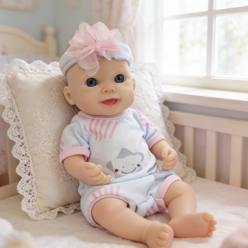 13Inch Thea Cute Sleeping Reborn Doll, Real Touch Newborn Toy, Gift & Collectible Doll