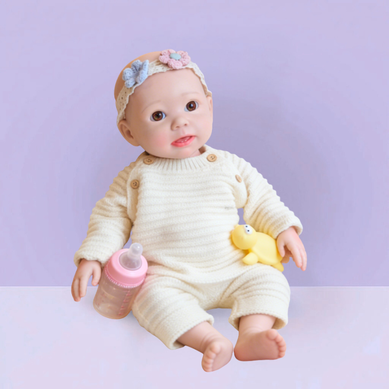 18Inch Coco Realistic Reborn Baby Doll, Lifelike Skin Sleeping Style, Soothing Companion Doll