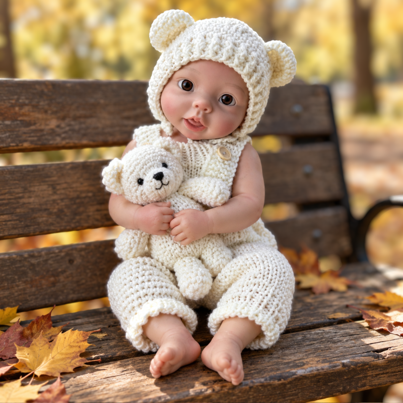 Bear realistic 18-inch full body silicone reborn doll photo