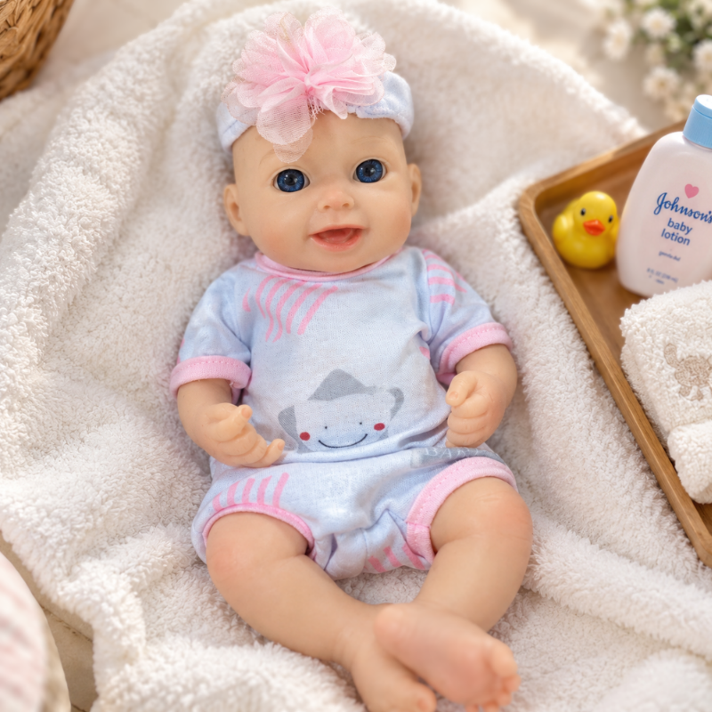 Thea realistic sleeping full silicone reborn baby doll photo