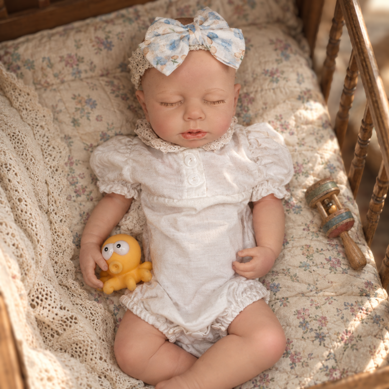 16/18inch Emma Cute Sleeping Reborn Doll, Real Touch Silicone Newborn Toy, Gift & Collectible Doll