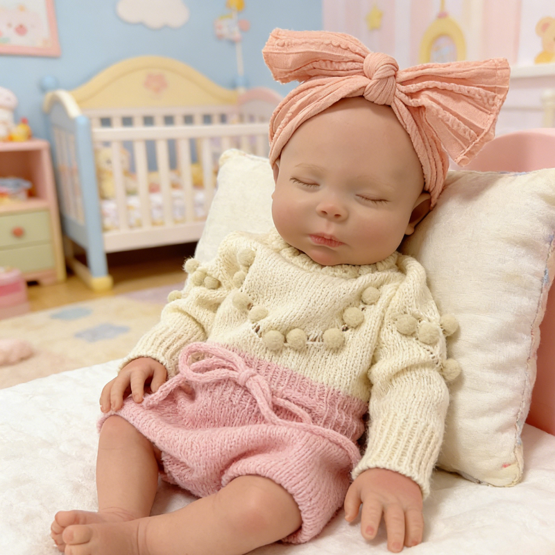 18Inch Lifelike Reborn Baby Doll Mia - Soft Vinyl Realistic Newborn Soothing Sleep Companion for Kids & Collectors