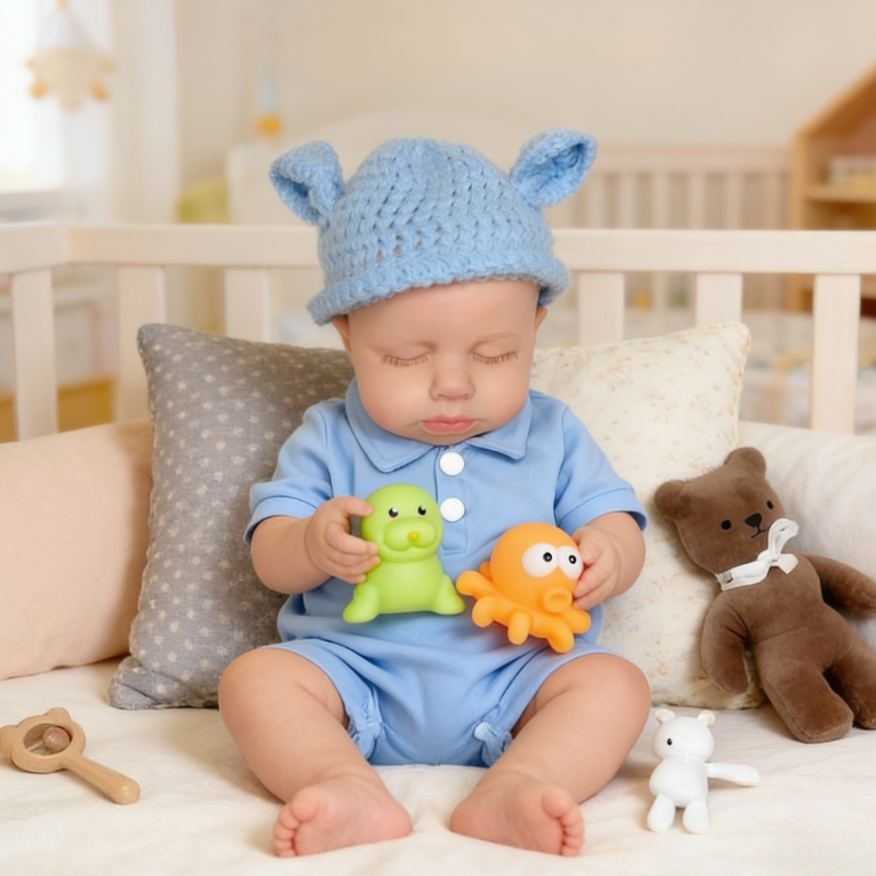 16/18Inch Emma Cute Sleeping Reborn Doll, Real Touch Newborn Toy, Gift & Collectible Doll