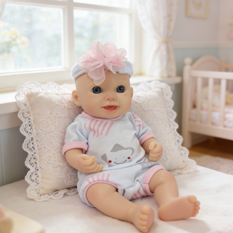 13Inch Thea Cute Sleeping Reborn Doll, Real Touch Newborn Toy, Gift & Collectible Doll