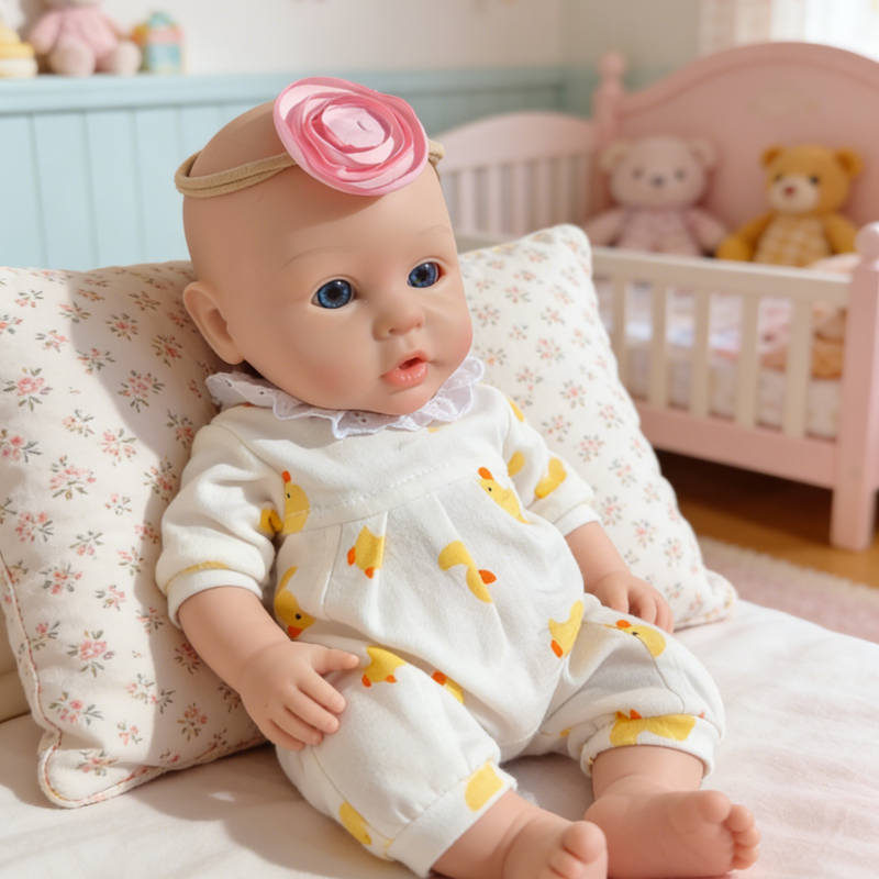 16inch Honey Cute Sleeping Reborn Doll, Real Touch Newborn Toy, Gift & Collectible Doll