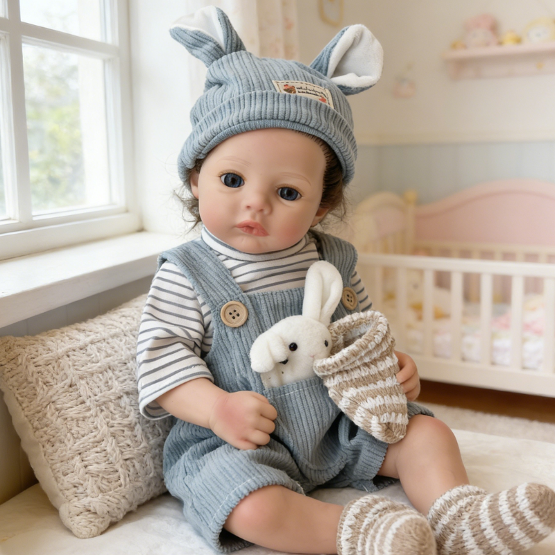 18inch Ann Realistic Reborn Baby Doll, Lifelike Soft Skin Sleeping Baby, Soothing Companion Doll for Kids