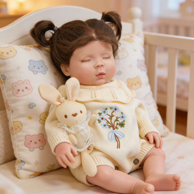 Puff Cute Sleeping Reborn Doll, Real Touch Newborn Toy, Gift & Collectible Doll
