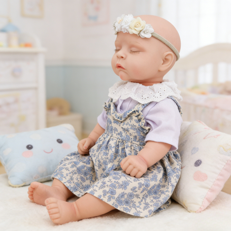 18inch Poppy Cute Sleeping Reborn Doll, Real Touch Newborn Toy, Gift & Collectible Doll