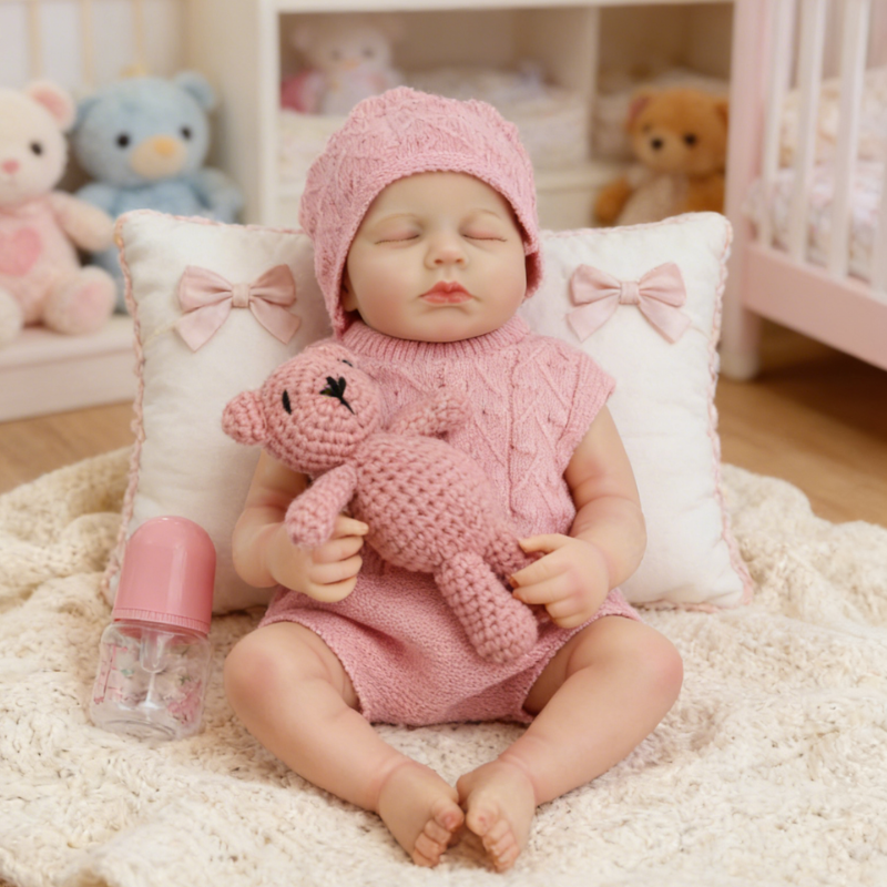 18inch Lili Cute Sleeping Reborn Doll, Real Touch Newborn Toy, Gift & Collectible Doll