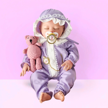 13Inch Ella Realistic Reborn Baby Doll, Lifelike Skin Sleeping Infant, Cozy Soothing Companion Toy for Kids & Collectors