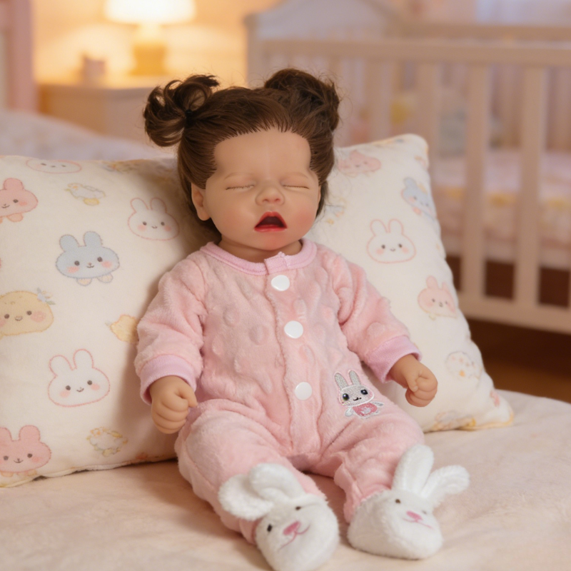 16inch Noi Realistic Reborn Baby Doll, Lifelike Skin Sleeping Style, Soothing Companion Doll
