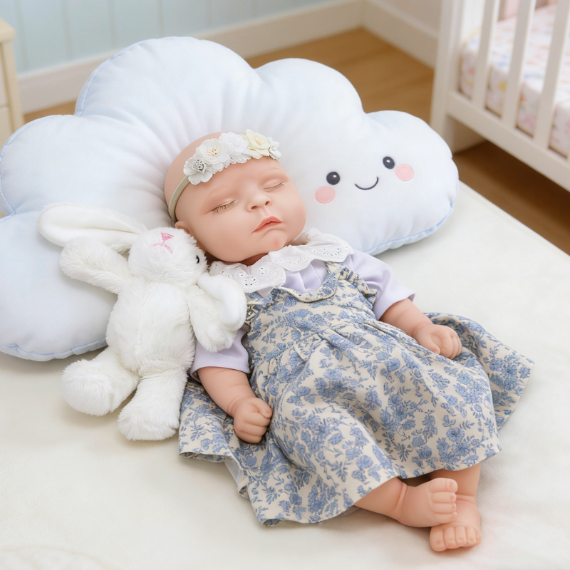 18inch Poppy Cute Sleeping Reborn Doll, Real Touch Newborn Toy, Gift & Collectible Doll