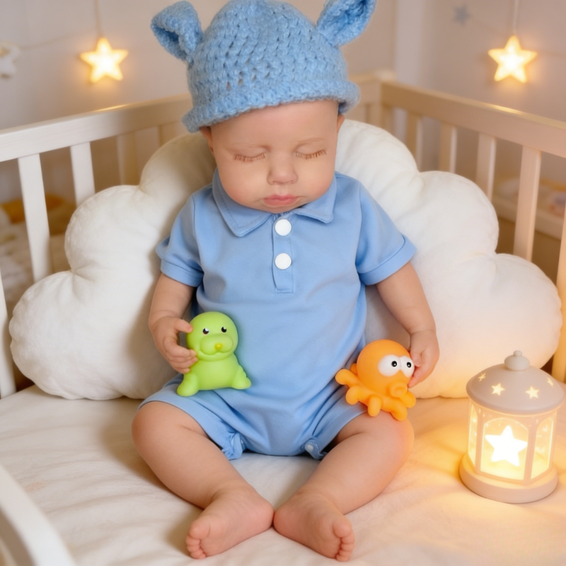 16/18Inch Emma Cute Sleeping Reborn Doll, Real Touch Newborn Toy, Gift & Collectible Doll