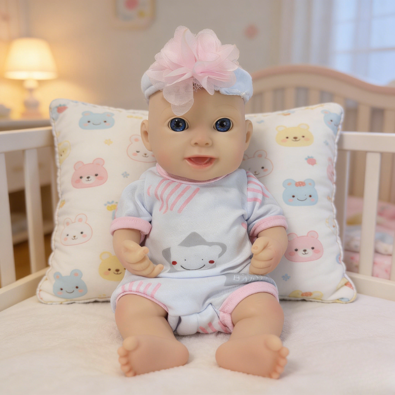 13Inch Thea Cute Sleeping Reborn Doll, Real Touch Newborn Toy, Gift & Collectible Doll