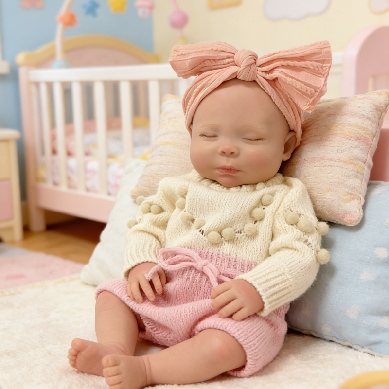 18Inch Lifelike Reborn Baby Doll Mia - Soft Vinyl Realistic Newborn Soothing Sleep Companion for Kids & Collectors