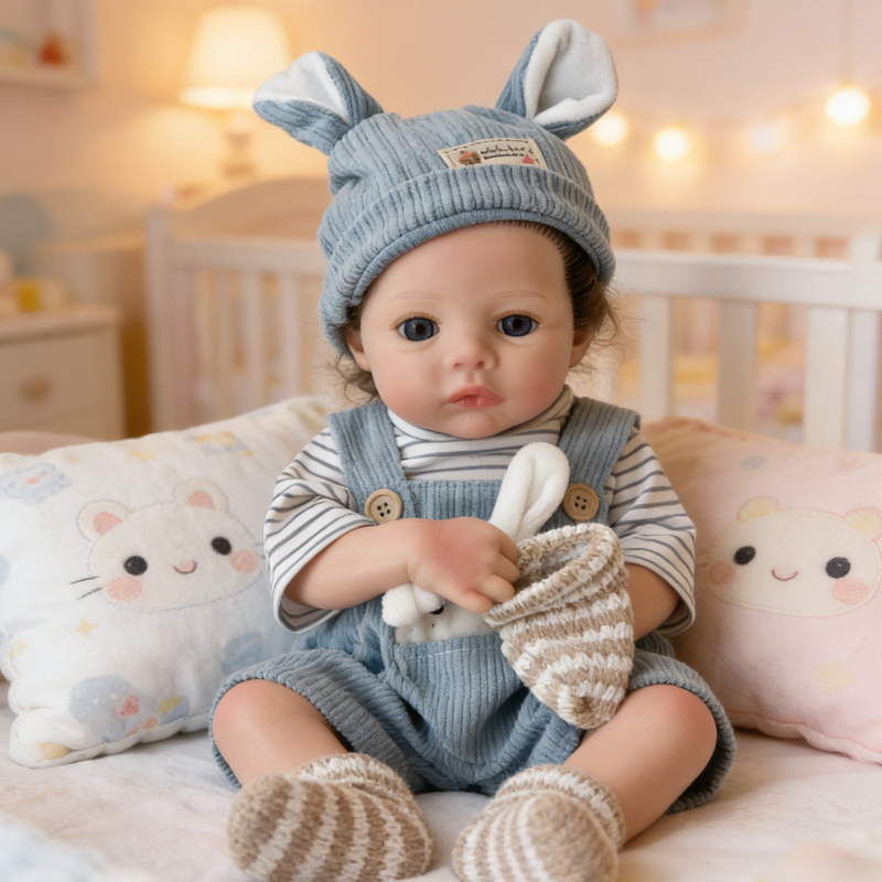 18inch Ann Realistic Reborn Baby Doll, Lifelike Soft Skin Sleeping Baby, Soothing Companion Doll for Kids