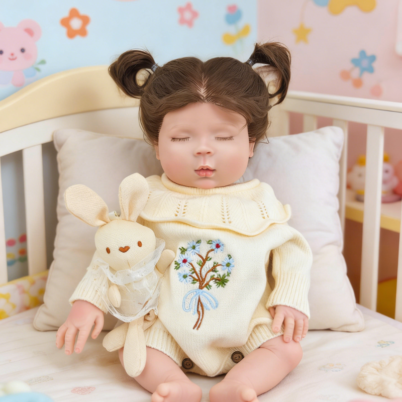 Puff Cute Sleeping Reborn Doll, Real Touch Newborn Toy, Gift & Collectible Doll