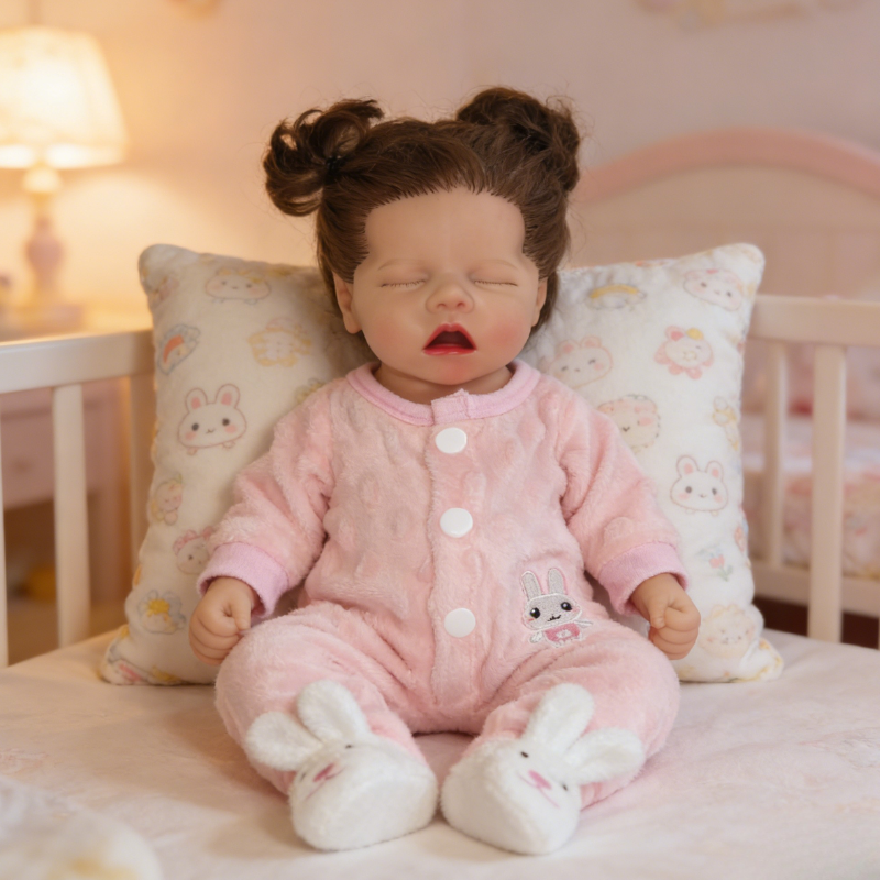 16inch Noi Realistic Reborn Baby Doll, Lifelike Skin Sleeping Style, Soothing Companion Doll