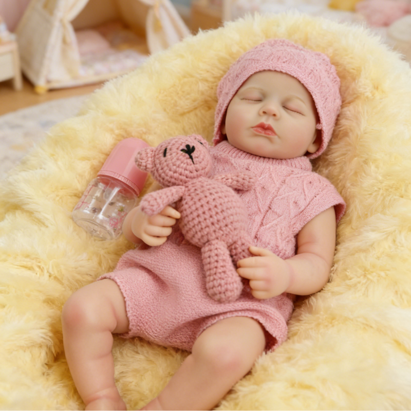 18inch Lili Cute Sleeping Reborn Doll, Real Touch Newborn Toy, Gift & Collectible Doll