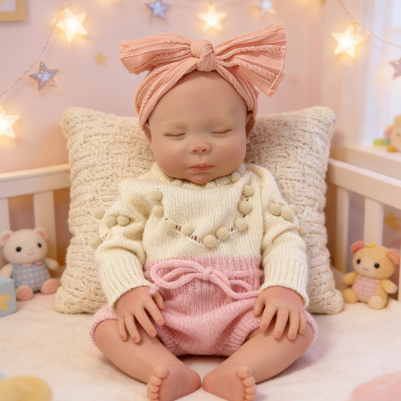 18Inch Lifelike Reborn Baby Doll Mia - Soft Vinyl Realistic Newborn Soothing Sleep Companion for Kids & Collectors