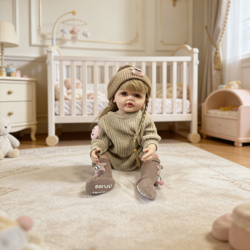 Daisy 22 Inch Realistic Newborn Doll, Skin-Friendly Poseable Comfort Gift for Kids