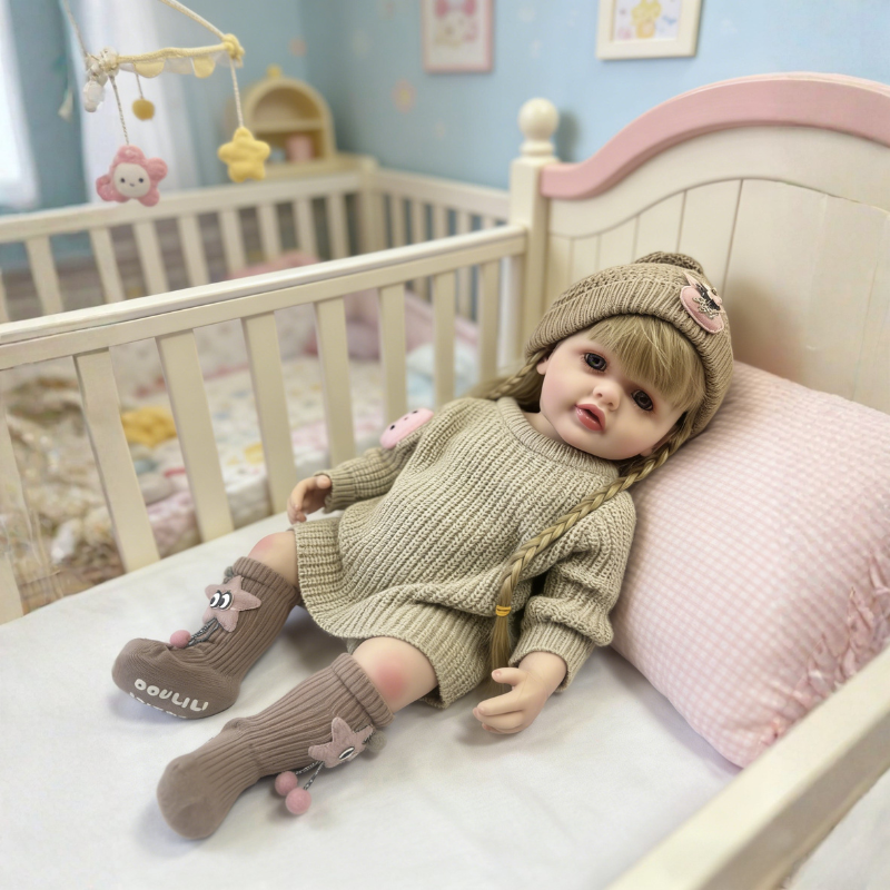 Daisy 22 Inch Realistic Newborn Doll, Skin-Friendly Poseable Comfort Gift for Kids