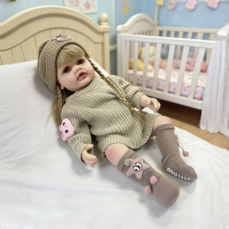 Daisy 22 Inch Realistic Newborn Doll, Skin-Friendly Poseable Comfort Gift for Kids