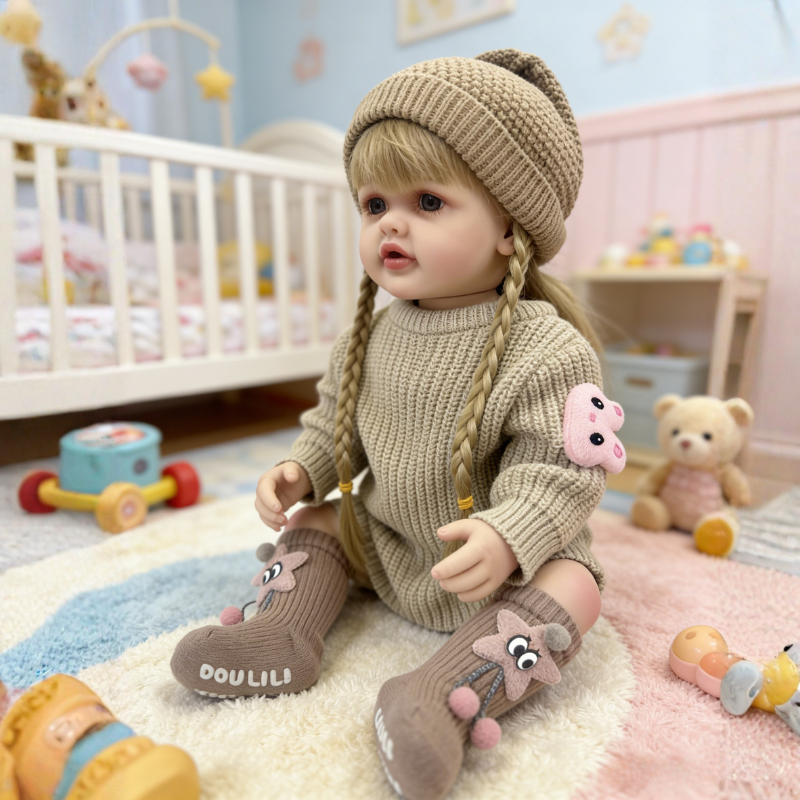 Daisy 22 Inch Realistic Newborn Doll, Skin-Friendly Poseable Comfort Gift for Kids