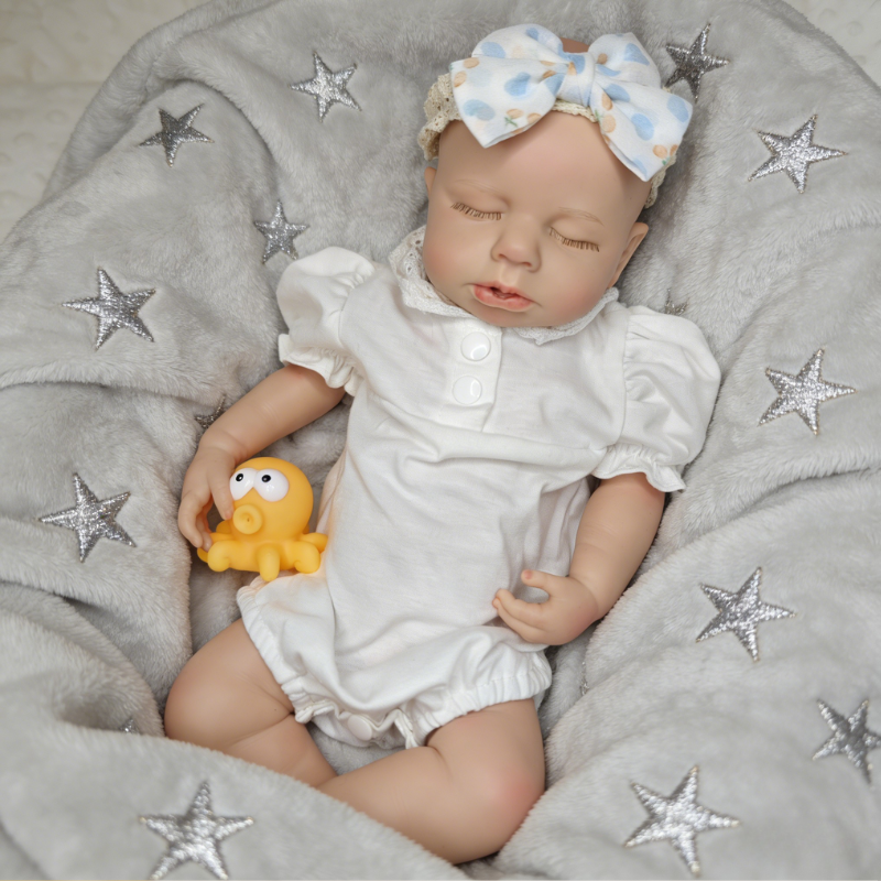 16/18Inch Emma Cute Sleeping Reborn Doll, Real Touch Newborn Toy, Gift & Collectible Doll