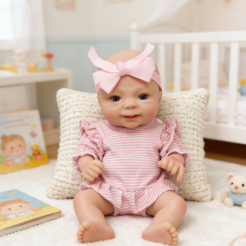 16inch Qin Cute Sleeping Reborn Doll, Real Touch Newborn Toy, Gift & Collectible Doll