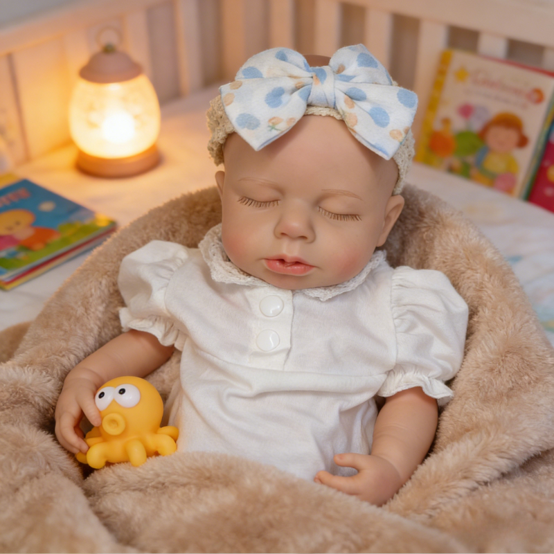 16/18Inch Emma Cute Sleeping Reborn Doll, Real Touch Newborn Toy, Gift & Collectible Doll