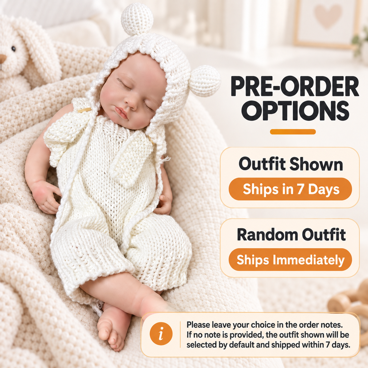 13inch Girl Cute Sleeping Reborn Doll, Real Touch Silicone Newborn Toy, Gift & Collectible Doll