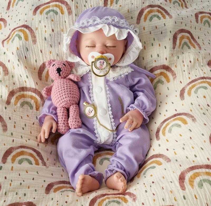 13Inch Ella Realistic Reborn Baby Doll, Lifelike Skin Sleeping Infant, Cozy Soothing Companion Toy for Kids & Collectors